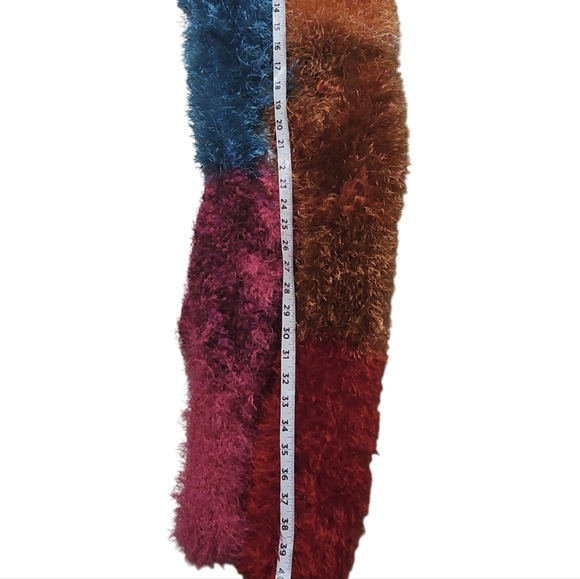 Hand Crafted Eyelash yarn Furry Knit Scarf Rainbow faux Fur LGBTQA+ Boa Scarf - Picture 16 of 17